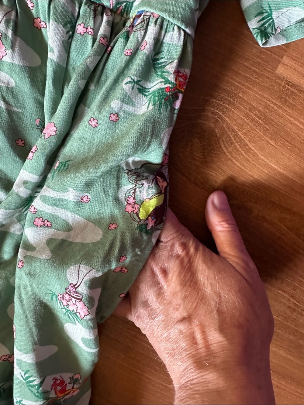 Disney Mulan Princess Mint Green Floral Puff-Sleeve Midi Dress - Picture 10 of 16